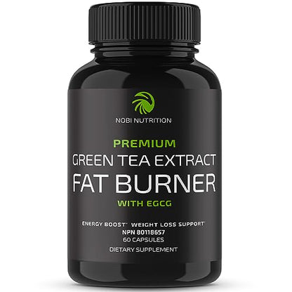 Green Tea Weight Loss Pills | Belly Fat Burner, Metabolism Booster, & Appetite Suppressant for Women & Men | 45% EGCG | With Green Coffee Bean Extract | Vegan, Gluten-Free Supplement | 60 Capsules