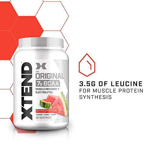 XTEND Original BCAA Powder Watermelon Explosion - Sugar Free Post Workout Muscle Recovery Drink with Amino Acids - 7g BCAAs for Men & Women - 90 Servings