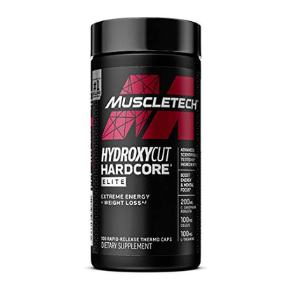 Hydroxycut Hardcore Elite | Maximum Intensity Supplement Pills | Focus + Energy Pills | 100 Pills