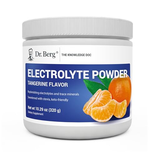 Dr. Berg Hydration Keto Electrolyte Powder - Enhanced w/ 1,000mg of Potassium & Real Pink Himalayan Salt (NOT Table Salt) - Tangerine Flavor Hydration Drink Mix Supplement - 50 Servings