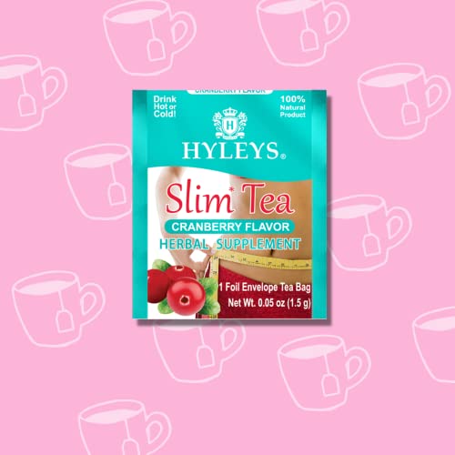 Hyleys Slim Tea Cranberry Flavor - Weight Loss Herbal Supplement Cleanse and Detox - 25 Tea Bags (1 Pack)