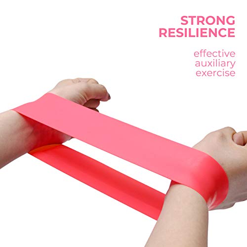 Resistance Bands Set of 5 Exercise Bands for Working Out Legs and Butt Yoga Strength Training Pilates with Instruction Guide, Carry Bag