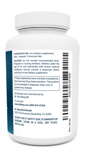 Dr. Berg’s Adrenal & Cortisol Support Supplement - Natural Stress Support for a Better Mood, Focus and Relaxation - Vegetarian Ingredients with Ashwagandha 90 Capsules (1 Pack)