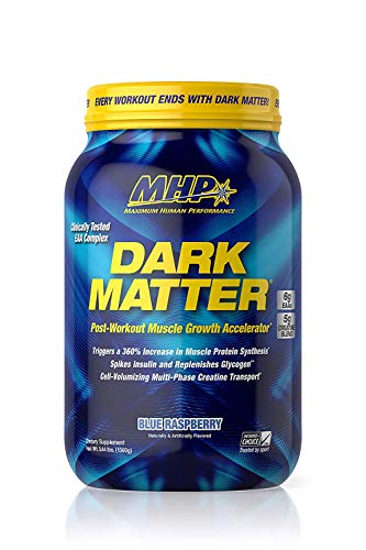 MHP Dark Matter Post Workout, Recovery Accelerator, w/Multi Phase Creatine, Waxy Maize Carbohydrate, 6g EAAs, Blue Raspberry, 20 Servings, 55.04 oz