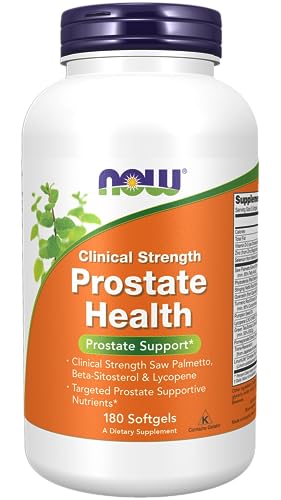 NOW Supplements, Prostate Health, Clinical Strength Saw Palmetto, Beta-Sitosterol & Lycopene, 180 Softgels