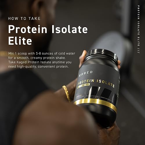 Kaged Protein Powder Elite: 100% Isolate Blend Whey, Casein, and Milk Protein Blend for Recovery and Muscle Building | Chocolate | 2lbs