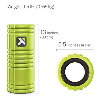 TRIGGERPOINT PERFORMANCE THERAPY GRID Foam Roller for Exercise, Deep Tissue Massage and Muscle Recovery, Original (13-Inch), Lime