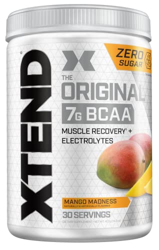 XTEND Original BCAA Powder Mango Madness - Sugar Free Post Workout Muscle Recovery Drink with Amino Acids - 7g BCAAs for Men & Women - 30 Servings