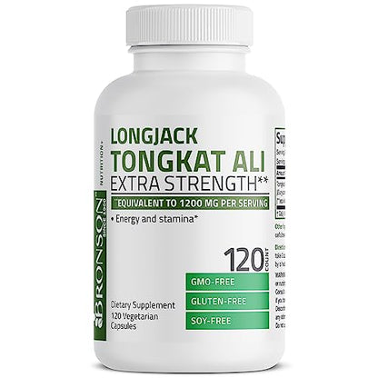 Bronson Longjack Tongkat Ali 1200mg Extra Strength 1200mg Per Serving, Supports Energy, Non-GMO,Capsule