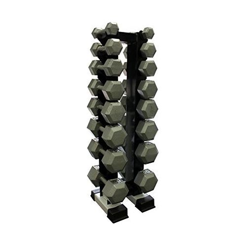 Ader Hex Cast Iron Grey Dumbbell Set (3, 5, 8, 10, 12, 15, 20, 25+ Vertical Rack)