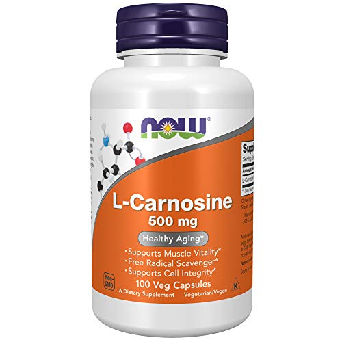 NOW Supplements, L-Carnosine (Beta-Alanyl-L-Histidine) 500 mg, Healthy Aging, 100 Veg Capsules