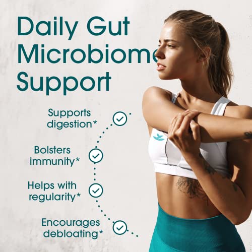 Probiotics for Women and Men - With Natural Lactase Enzyme and Prebiotic Fiber for Digestive Health - 80%+ More Potent Probiotic Supplement for Gut Health Support - Vegan Formula Blend Made in the USA