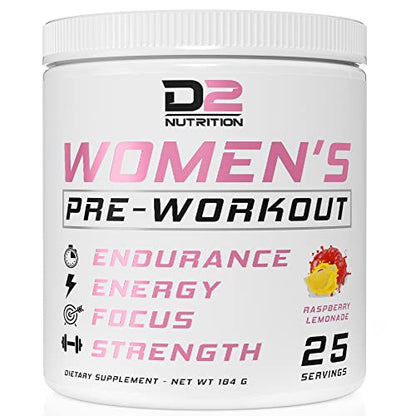 Pre Workout for Women - Raspberry Lemonade - Energy for working out - High Endurance - Best Pre Workout for Girls 25 servings (Raspberry Lemonade)