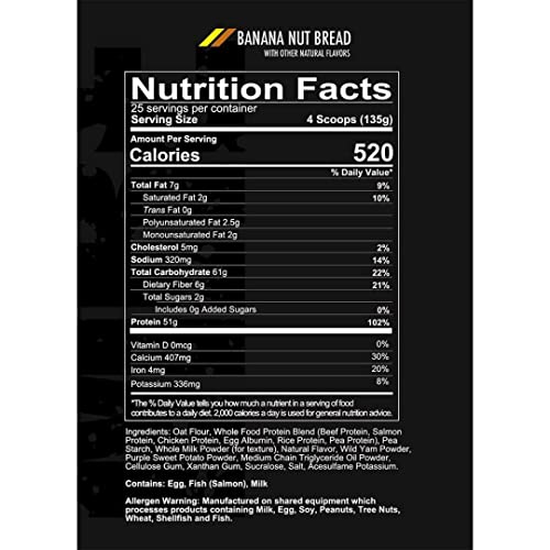 REDCON1 MRE Meal Replacement Supplement, Fudge Brownie - Whole Food Protein + Carbohydrate Blend with No Whey for Post Workout Fuel - Natural Protein Powder with MCT Oil + Amino Acids (7 lbs)