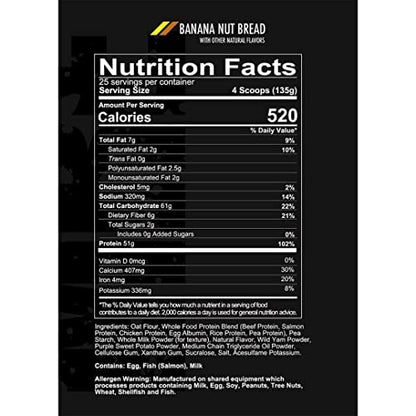 REDCON1 MRE Meal Replacement Supplement, Fudge Brownie - Whole Food Protein + Carbohydrate Blend with No Whey for Post Workout Fuel - Natural Protein Powder with MCT Oil + Amino Acids (7 lbs)