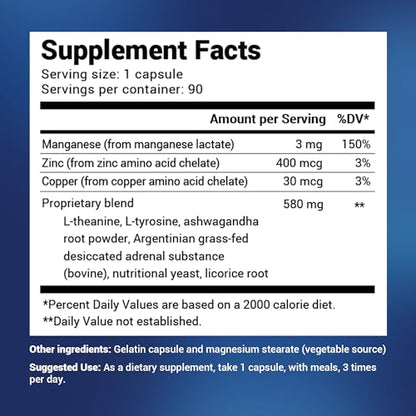 Dr. Berg’s Adrenal Stress Advanced Formula - Adrenal Support Supplements for Stress, Mood and Energy Support - Adrenal Fatigue Supplements - Cortisol Manager with Ashwagandha - 90 Capsules