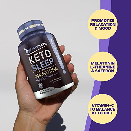 Keto Sleep Exogenous Ketones and Sleep Aids for Adults | Melatonin 5mg with Keto BHB to Help You Fall Asleep Faster, Stay in Ketosis Overnight, & Support Your Regular Sleep Routine (Keto Sleep)