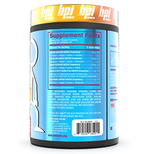 BPI Sports Best Aminos - BCAA Powder Post Workout & Glutamine Recovery Drink with Branched Chain Amino Acids for Hydration & Recovery, for Men & Women - Plumberry - 25 Servings