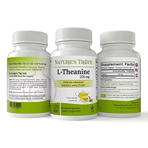 Nature's Trove L-Theanine 200mg 120 Vegetarian Capsules