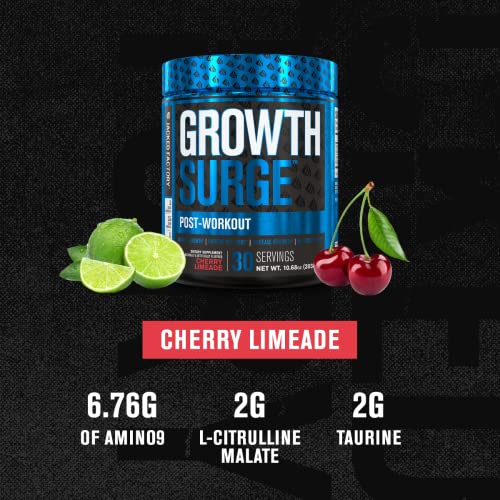 Jacked Factory Growth Surge Creatine Post Workout w/L-Carnitine - Daily Muscle Builder & Recovery Supplement with Creatine Monohydrate, Betaine, L-Carnitine L-Tartrate - 30 Servings, Cherry Limeade