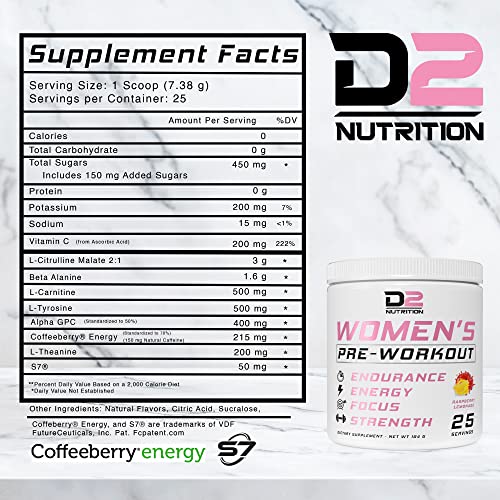 Pre Workout for Women - Raspberry Lemonade - Energy for working out - High Endurance - Best Pre Workout for Girls 25 servings (Raspberry Lemonade)