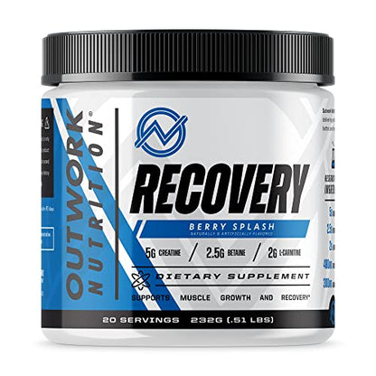 Outwork Nutrition Recovery Supplement - Post Workout Recovery Drink & Muscle Builder - Backed by Science (240 Grams) (Berry Splash, 8.46)