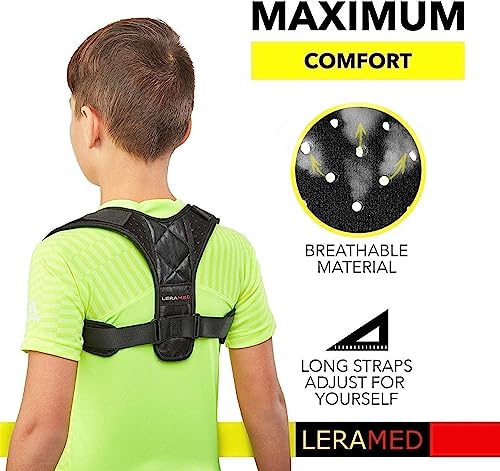 Leramed [New 2023] Posture Corrector for Men and Women - Adjustable Upper Back Brace for Clavicle Support and Providing Pain Relief from Neck, Back and Shoulder