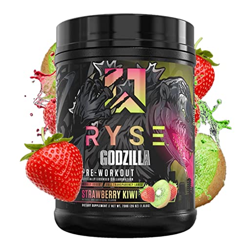 Ryse Signature Series Godzilla Pre Workout | Pump, Energy, Strength, and Focus | Citrulline, Beta-Alanine, Caffeine | 40 Servings (Strawberry Kiwi)