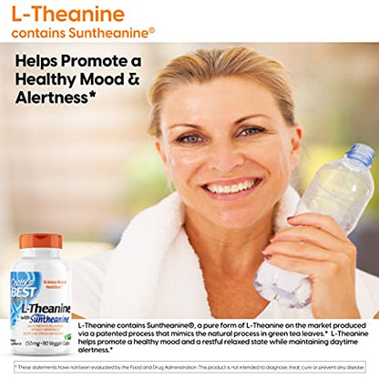 Doctor's Best L-Theanine Contains Suntheanine, Helps Reduce Stress & Sleep, Non-GMO, Gluten Free, Vegan, 150 mg (DRB-00197), 90 Count