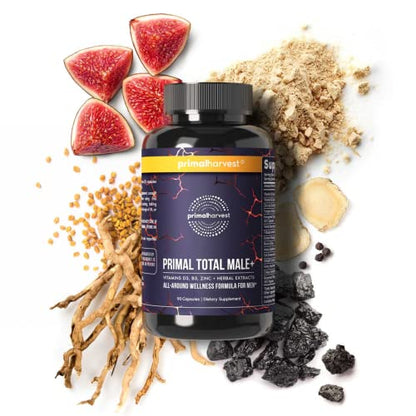 Primal Harvest Primal Total Male Natural Tribulus Terrestris, Fenugreek, Korean Ginseng, Maca Root Horny Goat Weed for Men Booster, Max Boost 90 Capsules…