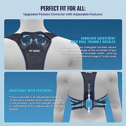 Posture Corrector Upper Back Brace: Adjustable for Men and Women Neck Shoulder & Upper Back Pain Relief - Improve Posture Correct Hunchback Slouching Kyphosis Invisible Under Clothes Fits 28" - 41"