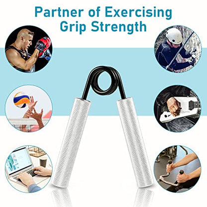 Xiauodo Grip Strength Trainer 50-200LB Set Hand Grip Strengthener 4 Pack Strength Forearm Training Equipment for Hand Exercisers Metal Non-Slip Wrist Workout Trainer for Men Women Training Recovery