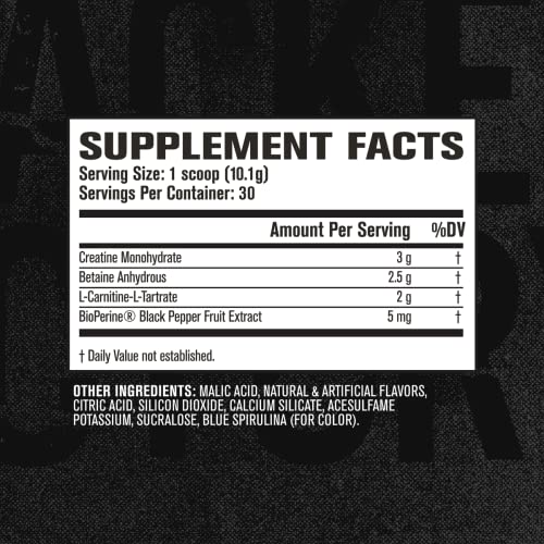 Jacked Factory Growth Surge Creatine Post Workout w/L-Carnitine - Daily Muscle Builder & Recovery Supplement with Creatine Monohydrate, Betaine, L-Carnitine L-Tartrate - 30 Servings, Blue Raspberry