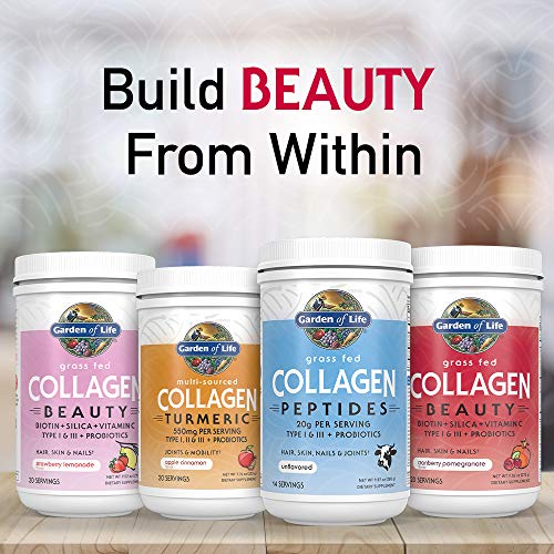 Garden of Life Grass Fed Collagen Peptides Powder – Unflavored Collagen Powder for Women Men Hair Skin Nails Joints, Hydrolyzed Protein Supplements, Post Workout, Paleo & Keto, 28 Servings.