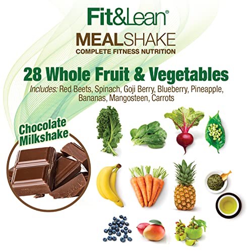 Fit & Lean Meal Shake, Fat Burning Meal Replacement, Meal Replacement with Protein, Fiber, Probiotics and Organic Fruits & Vegetables, Cookies and Cream, 1lb, 10 Servings Per Container