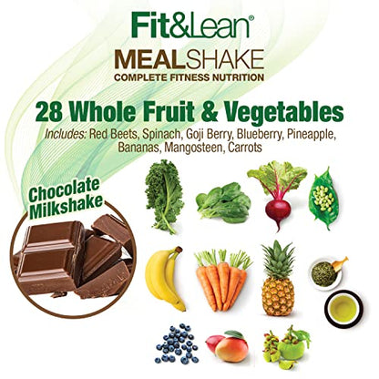 Fit & Lean Meal Shake, Fat Burning Meal Replacement, Meal Replacement with Protein, Fiber, Probiotics and Organic Fruits & Vegetables, Cookies and Cream, 1lb, 10 Servings Per Container