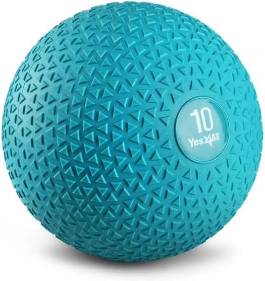 Yes4All Fitness Slam Medicine Ball Triangle 10lbs for Exercise, Strength, Power Workout | Workout Ball | Weighted Ball | Exercise Ball | Trendy Teal