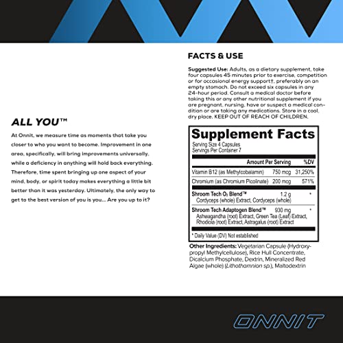 Onnit Shroom Tech SPORT: Clinically Studied Preworkout Supplement with Cordyceps Mushroom (28ct)