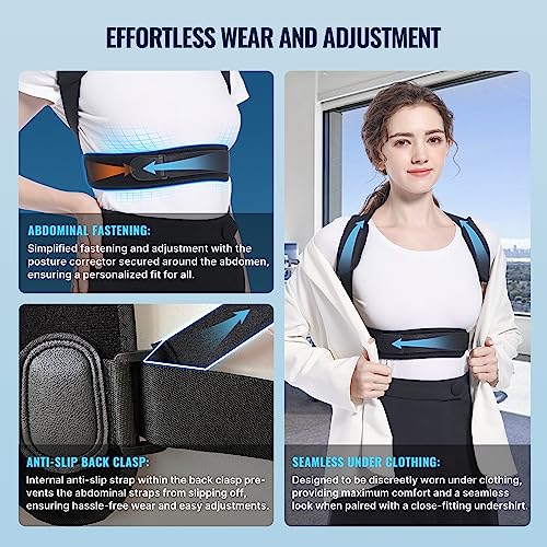 Posture Corrector Upper Back Brace: Adjustable for Men and Women Neck Shoulder & Upper Back Pain Relief - Improve Posture Correct Hunchback Slouching Kyphosis Invisible Under Clothes Fits 28" - 41"