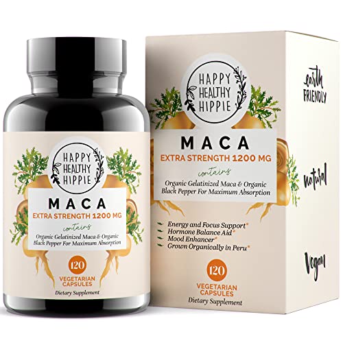 Organic Maca Root Capsules for Women – Libido Booster for Women and Men - 1200mg Maca Powder – Natural Energy Pills from Peru | Libido Enhancer for Performance Aid | Fast Absorption & Potent, 120 ct