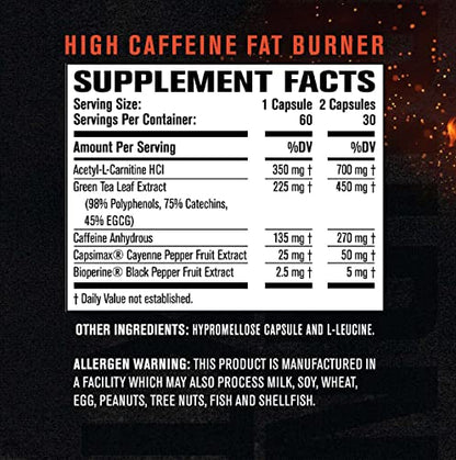 Burn-XT Thermogenic Fat Burner - Clinically Studied Weight Loss Supplement, Appetite Suppressant, & Energy Booster - Fat Burning Acetyl L-Carnitine, Green Tea Extract, & More - 60 Natural Diet Pills