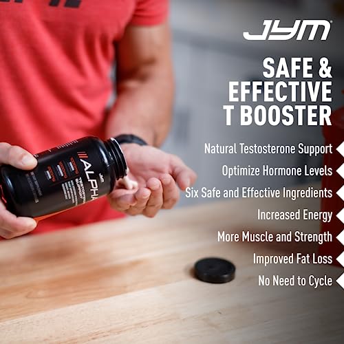 Alpha JYM Testosterone Support | Male Vitality, Hormone Optimization, Ashwagandha, Fenugreek, Eurycoma, Damiana, Quercetin, DIM | JYM Supplemental Science | 180 Vegetarian capsules