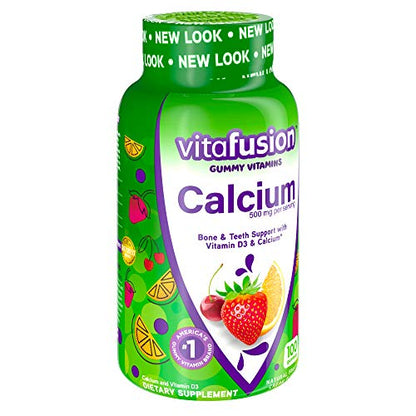 vitafusion Chewable Calcium Gummy Vitamins for Bone and Teeth Support, Fruit and Cream Flavored, America’s Number 1 Gummy Vitamin Brand, 50 Day Supply, 100 Count