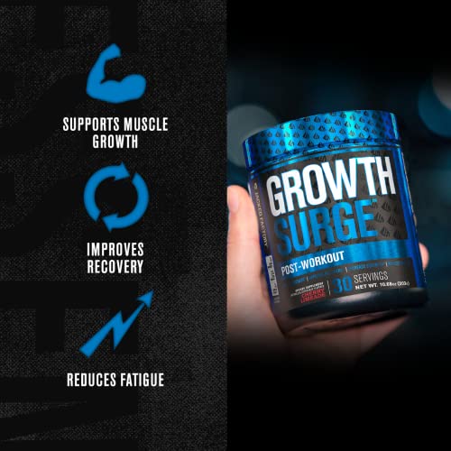 Jacked Factory Growth Surge Creatine Post Workout w/L-Carnitine - Daily Muscle Builder & Recovery Supplement with Creatine Monohydrate, Betaine, L-Carnitine L-Tartrate - 30 Servings, Cherry Limeade