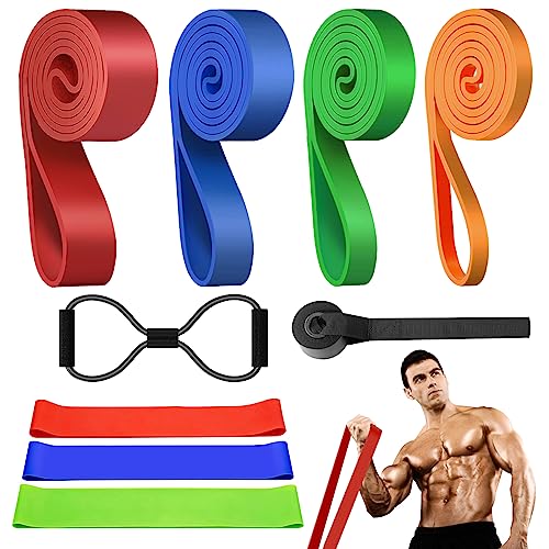 Nenrsl Resistance Bands for Working Out, Resistance Bands Set 10pcs, Pull Up Bands, Exercise Bands for Men & Women, Workout Bands with Door Anchor, for Muscle Training, Physical Therapy, Home Workouts