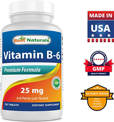 Best Naturals Vitamin B-6 25 Mg Tablets, 250 Count