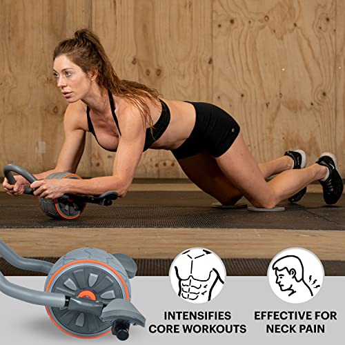 DMoose Ab Roller Wheel, Ab Workout Equipment for Abdominal & Core Strength Training, Ab Wheel Roller for Core Workout, Home Gym, Ab Machine with Knee Pad for Home Workout & Home Gym Accessories (Grey)