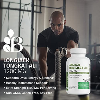 Bronson Longjack Tongkat Ali 1200mg Extra Strength 1200mg Per Serving, Supports Energy, Non-GMO,Capsule