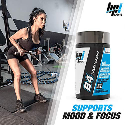 BPI Sports B4 – Extra-Strength Fat Burner – Keto-Friendly – Appetite Suppressant – Caffeine, Niacin, Quercetin, Yohimbine – 30 Servings – 710mg