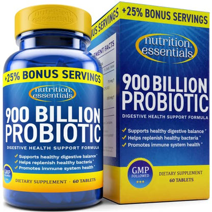 Probiotics for Women and Men - With Natural Lactase Enzyme and Prebiotic Fiber for Digestive Health - 80%+ More Potent Probiotic Supplement for Gut Health Support - Vegan Formula Blend Made in the USA